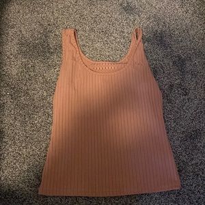 Ribbed Knit Scoop Neck Tank
